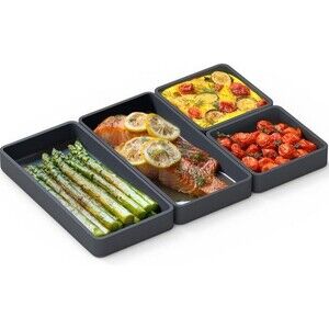 NIB Prepd Cheat Sheets Original Silicone Sheet Pan Dividers 4 Cheat Sheets Olive